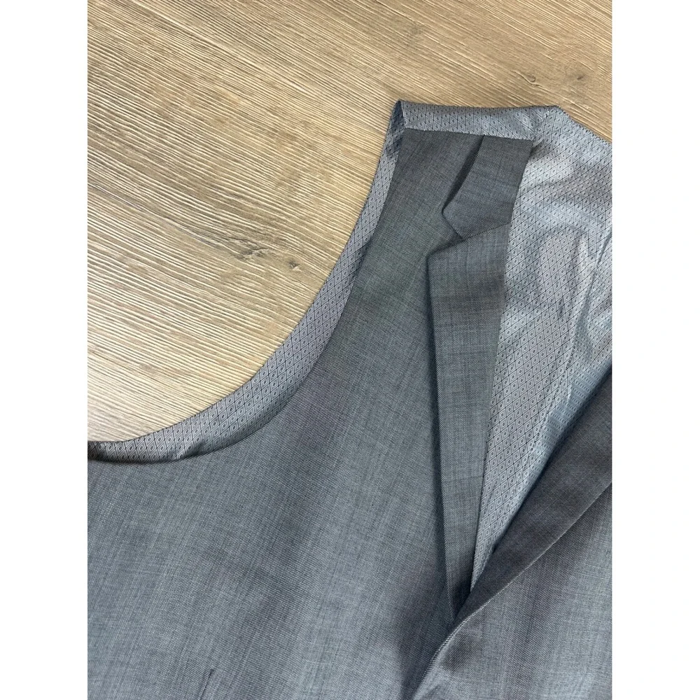 Alfani Mens Slim Fit Suit Vest Grey Sharkskin Waistcoat Notched Lapel Macy's